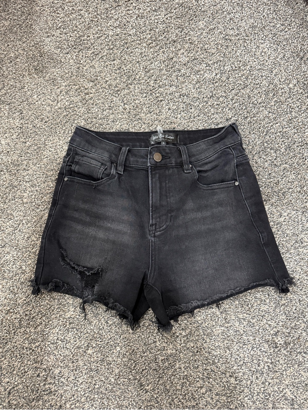Black risen Jean shorts